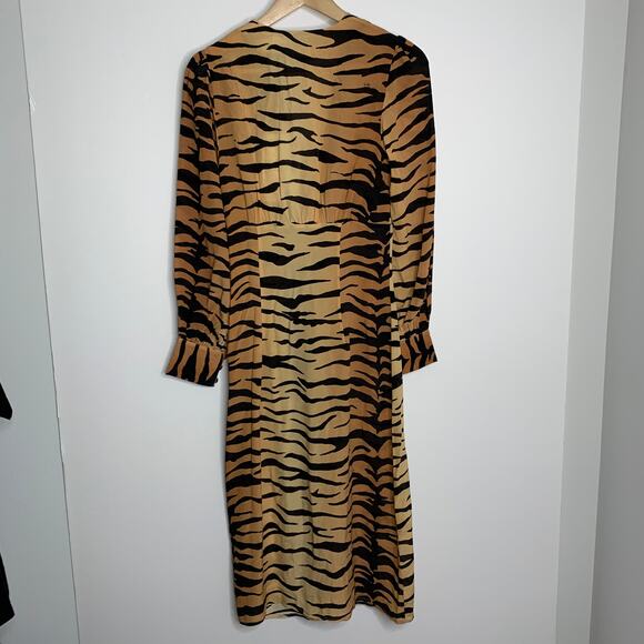 Realisation Vivienne Midi Dress Tiger Small New Silk Womens Small - Picture 11 of 16